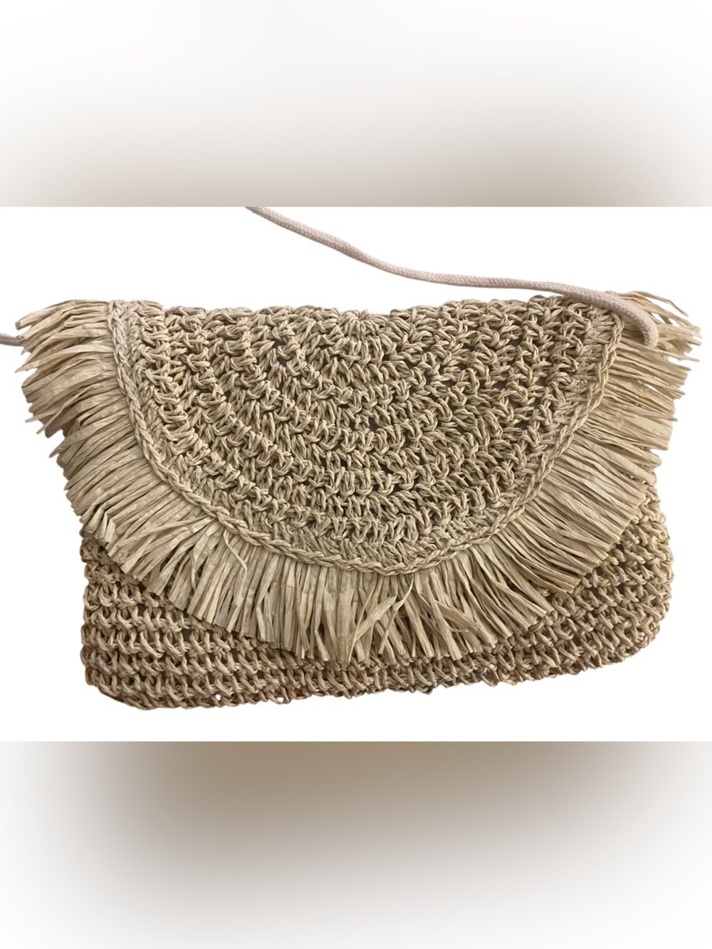 Woven Crossbody Bag Purse - Beige - Picture 3 of 5